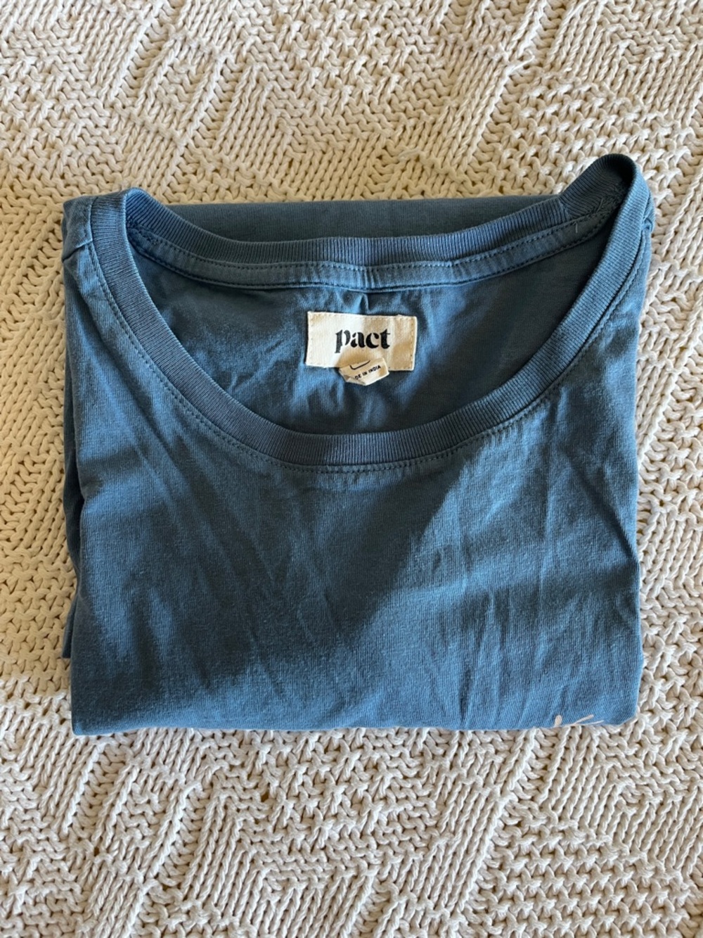 PACT Organic "NATURE" Graphic Crewneck Short Sleeve Tee in Light Blue Sz M - Picture 9 of 9